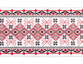 Лента жаккардовая 68 мм "Gamma" DBTRJ-108 10 м УЗОРЫ красный/черный "Атекс" г. Пермь