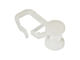 Крючок с замком и с крутящ.роликом пластик d 9 мм 10шт белый "Атекс" г. Пермь