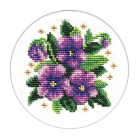 бисером с напечатанным рисунком 8-116 "Фиалки" "Атекс" г. Пермь